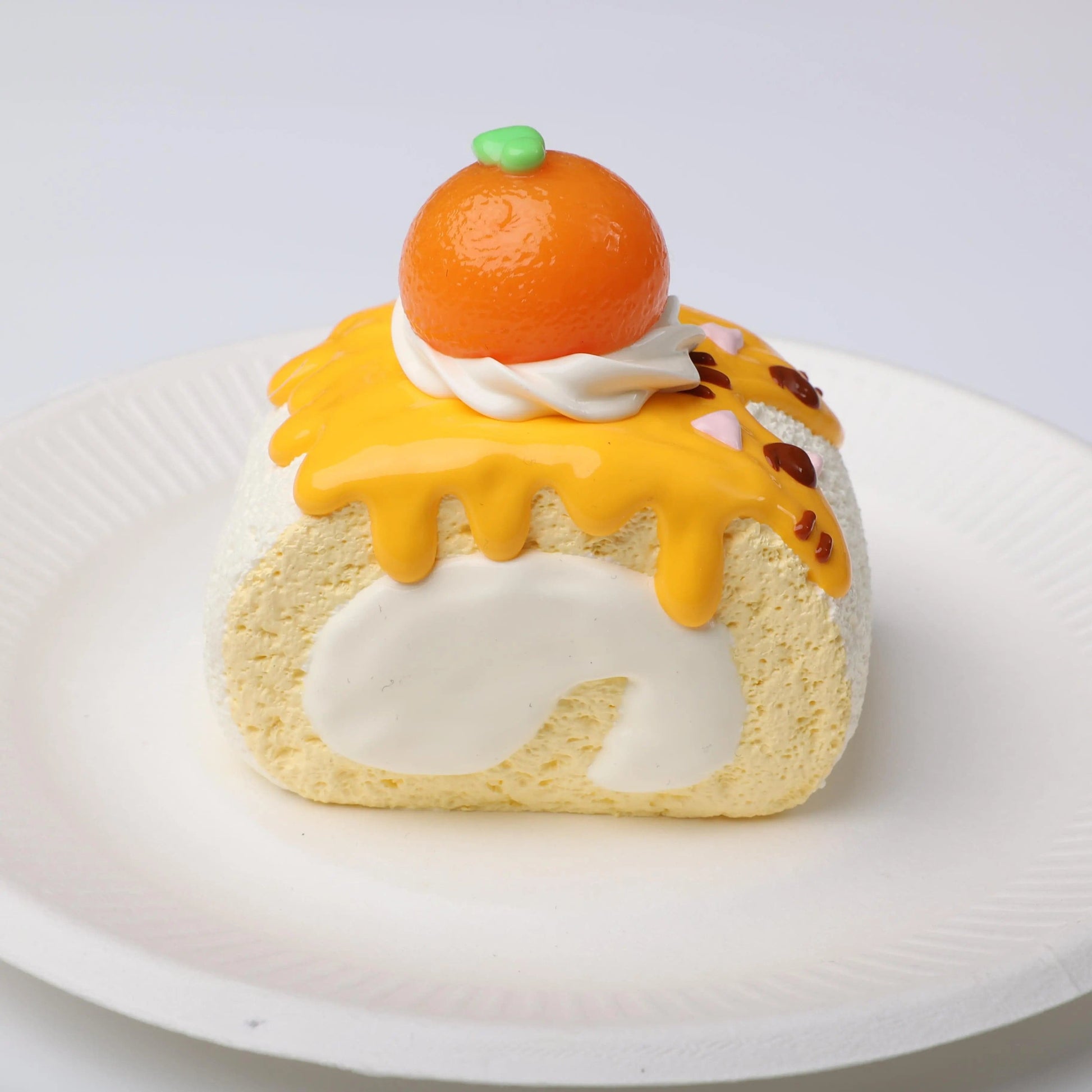 CREAMY TREE Ginger Cat Swiss Roll Squishy Toy