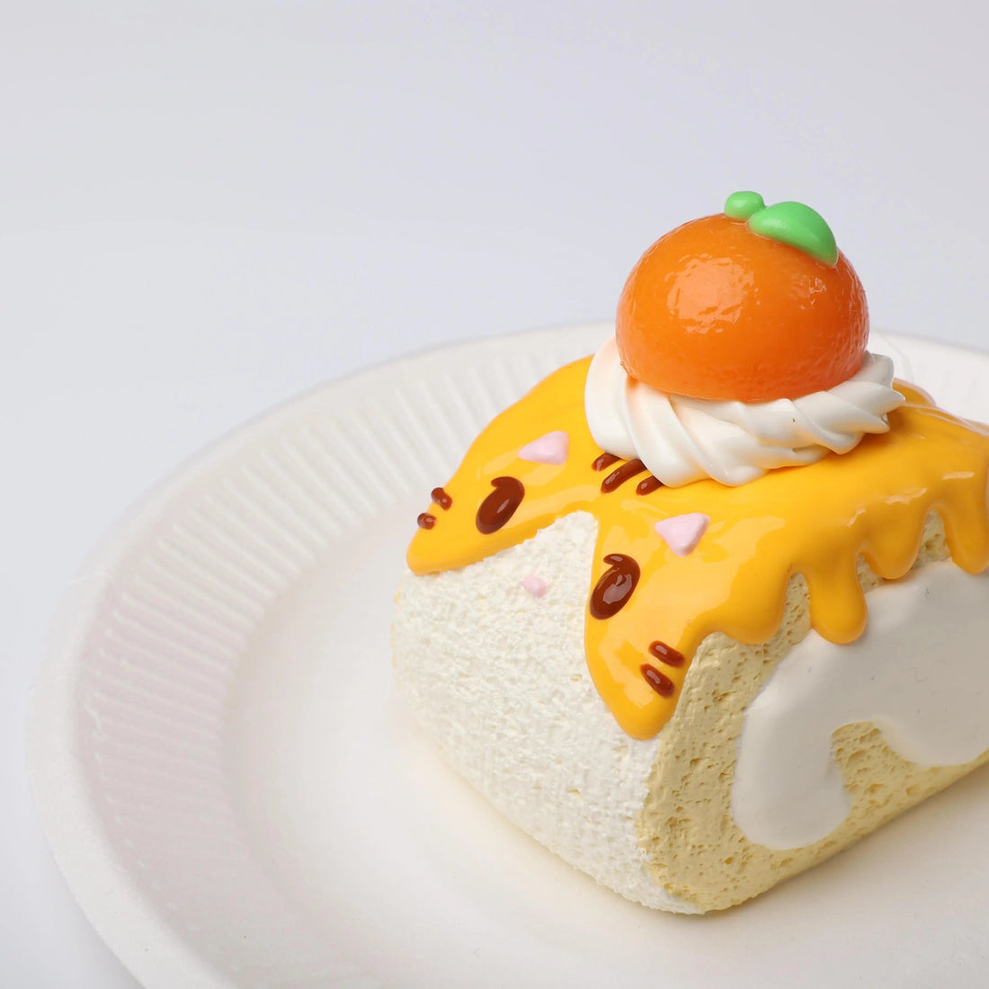 CREAMY TREE Ginger Cat Swiss Roll Squishy Toy