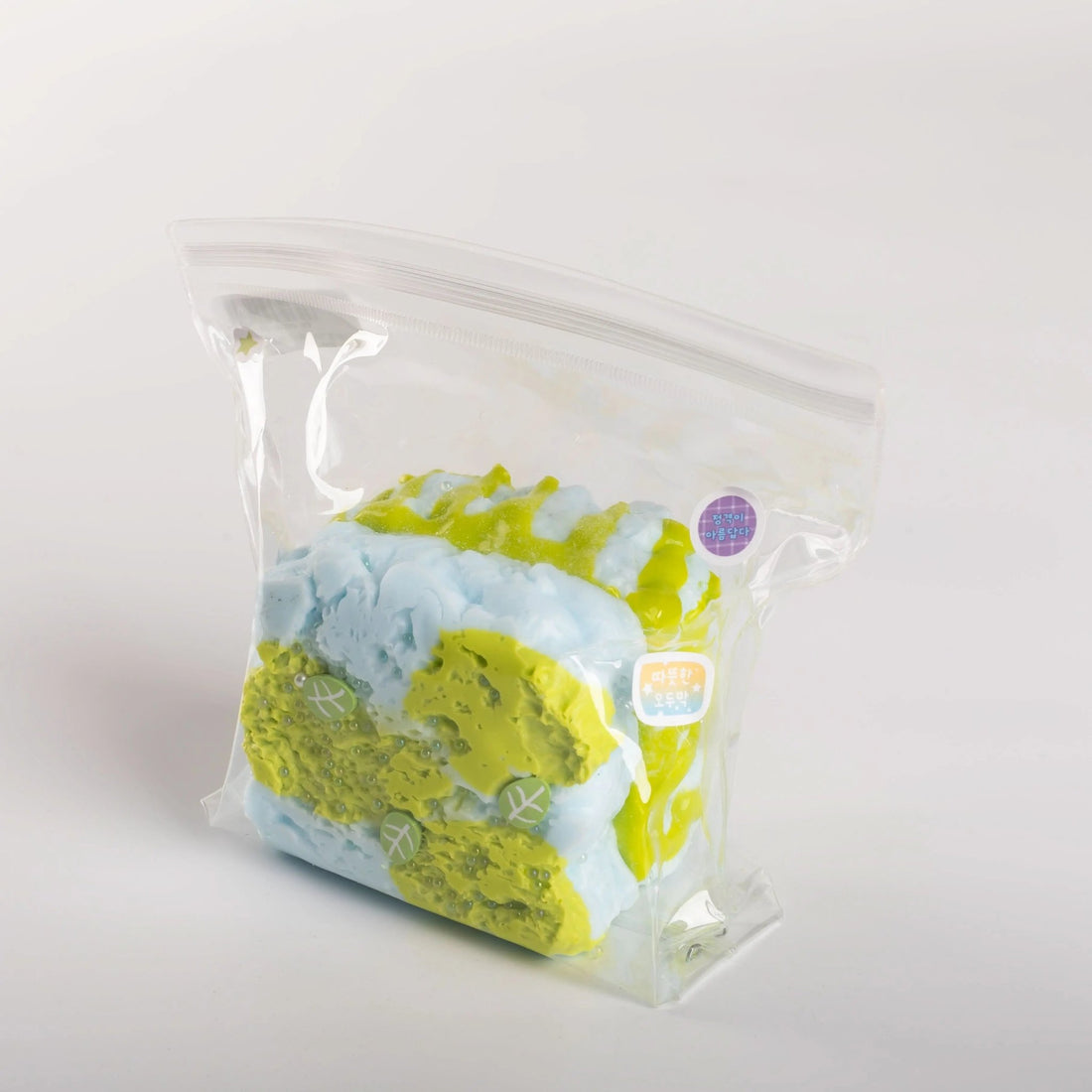 Creamy Tree green and blue mini toast squishy toy