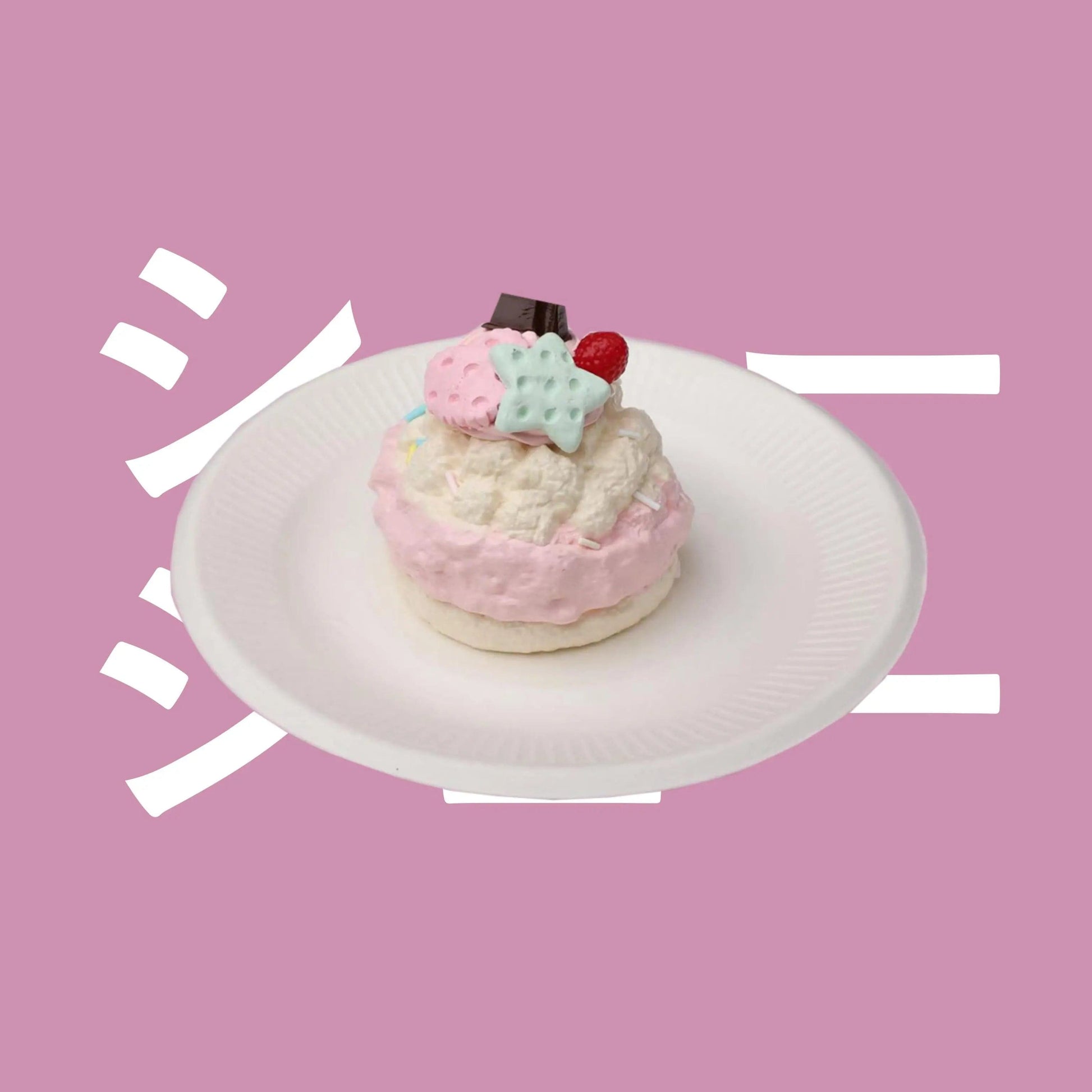 CREAMY TREE Pink Gemini Cream Puff Squishy Toy