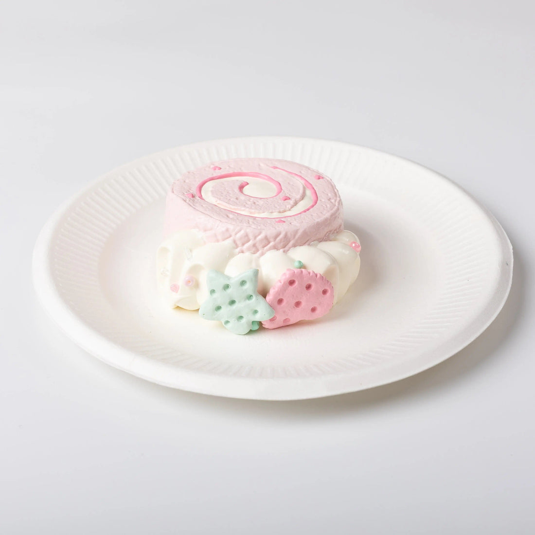 CREAMY TREE Pink Heart Swiss Roll Squishy Toy