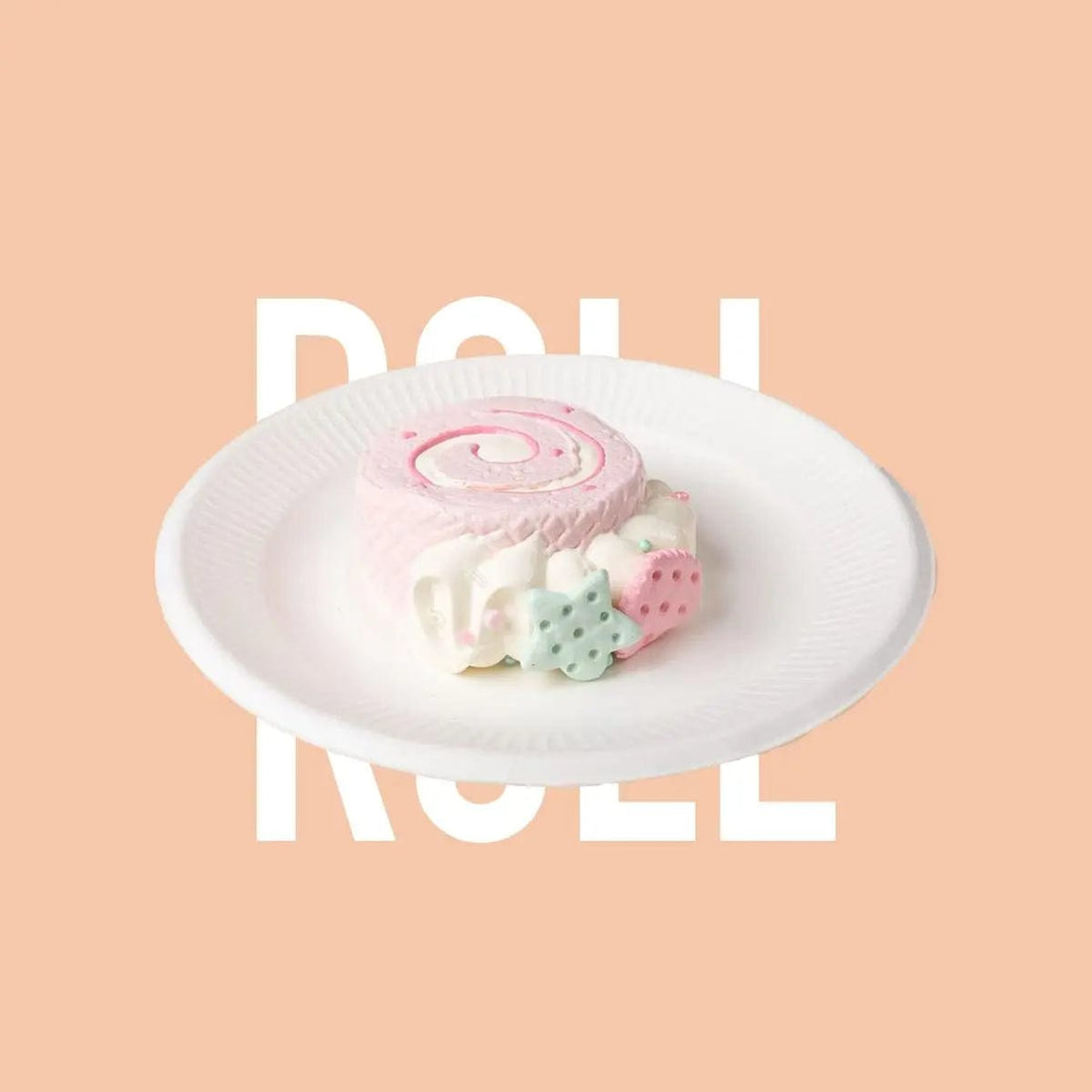 CREAMY TREE Pink Heart Swiss Roll Squishy Toy