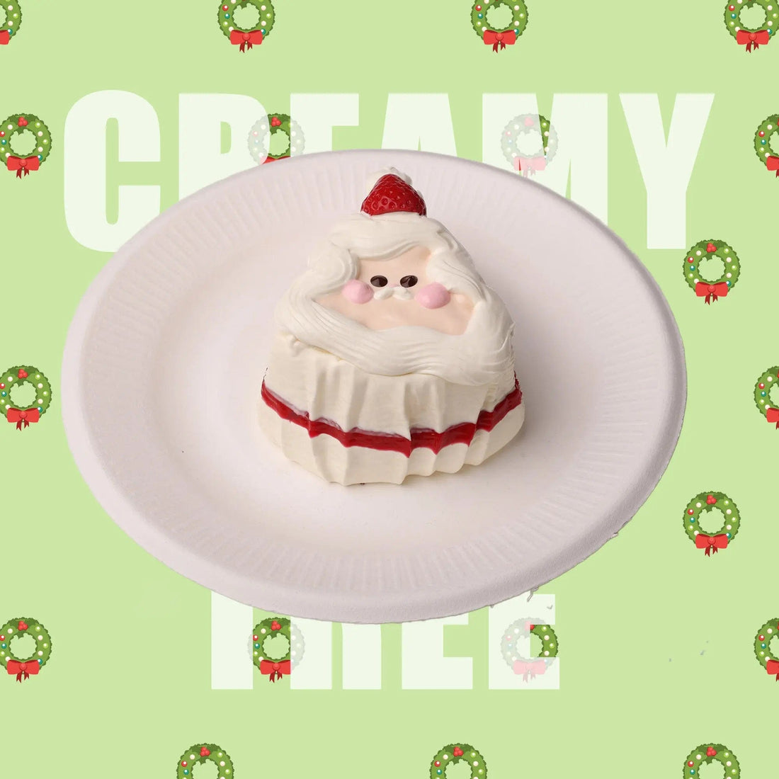 CREAMY TREE (Pre-order: Ships within 7 days) Santa Claus Cake Slice Squishy Toy