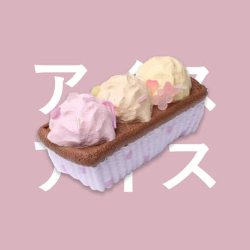 CREAMY TREE Purple Polka Dot Ice Cream Ball Squishy Toy