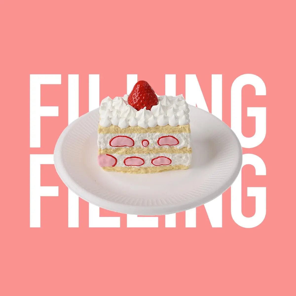 CREAMY TREE Strawberry Filled Cake Squishy Toy