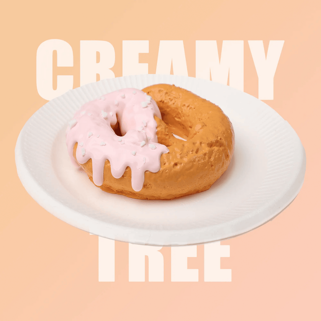 CREAMY TREE Strawberry Pretzel Bun Squishy Toy