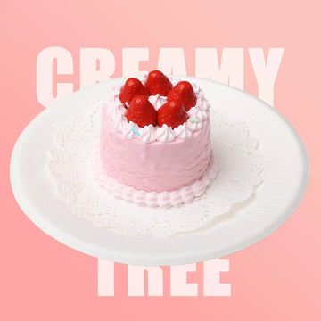 CREAMY TREE Strawberry Round Cake Squishy Toy