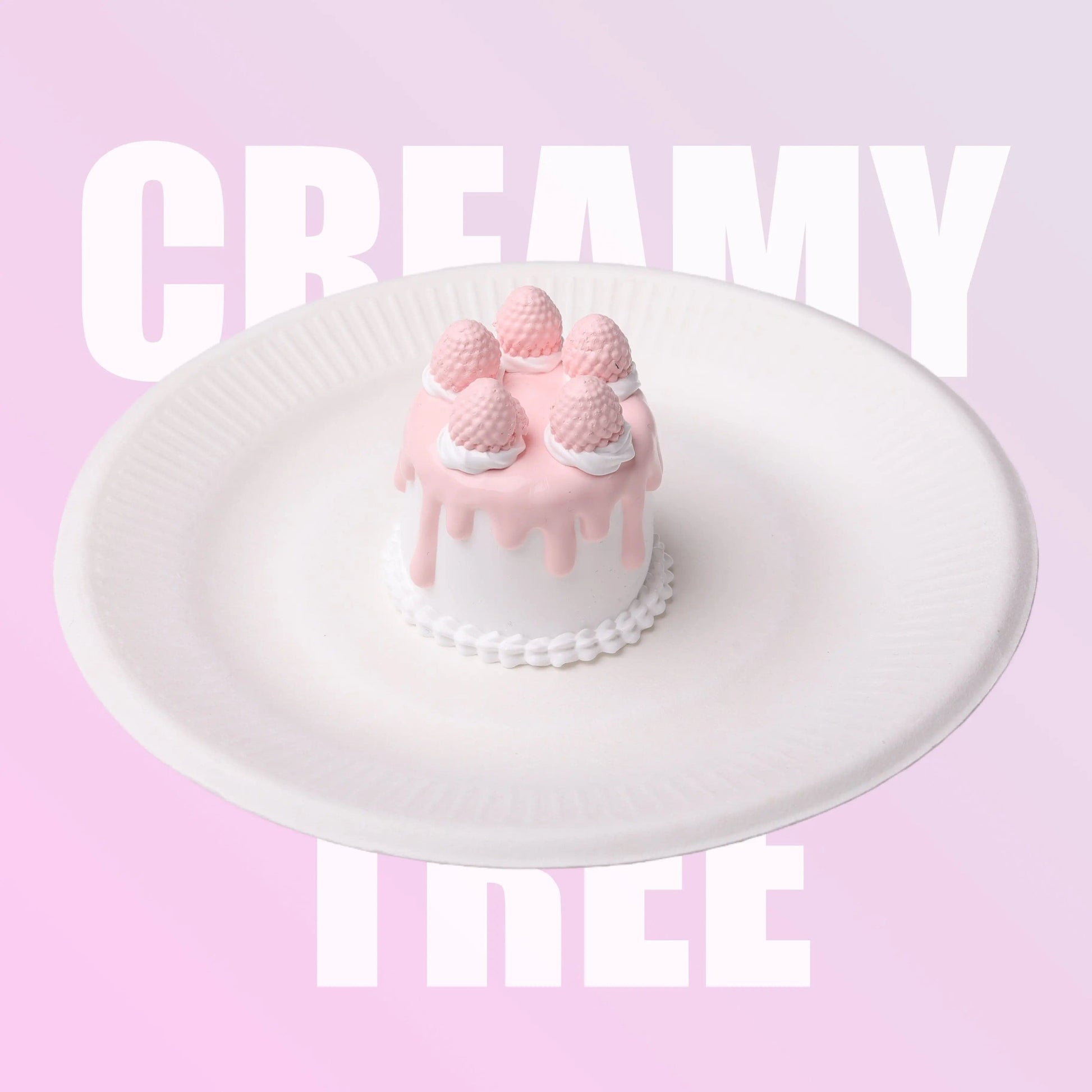 CREAMY TREE Strawberry Sauce Mini Cake Squishy Toy