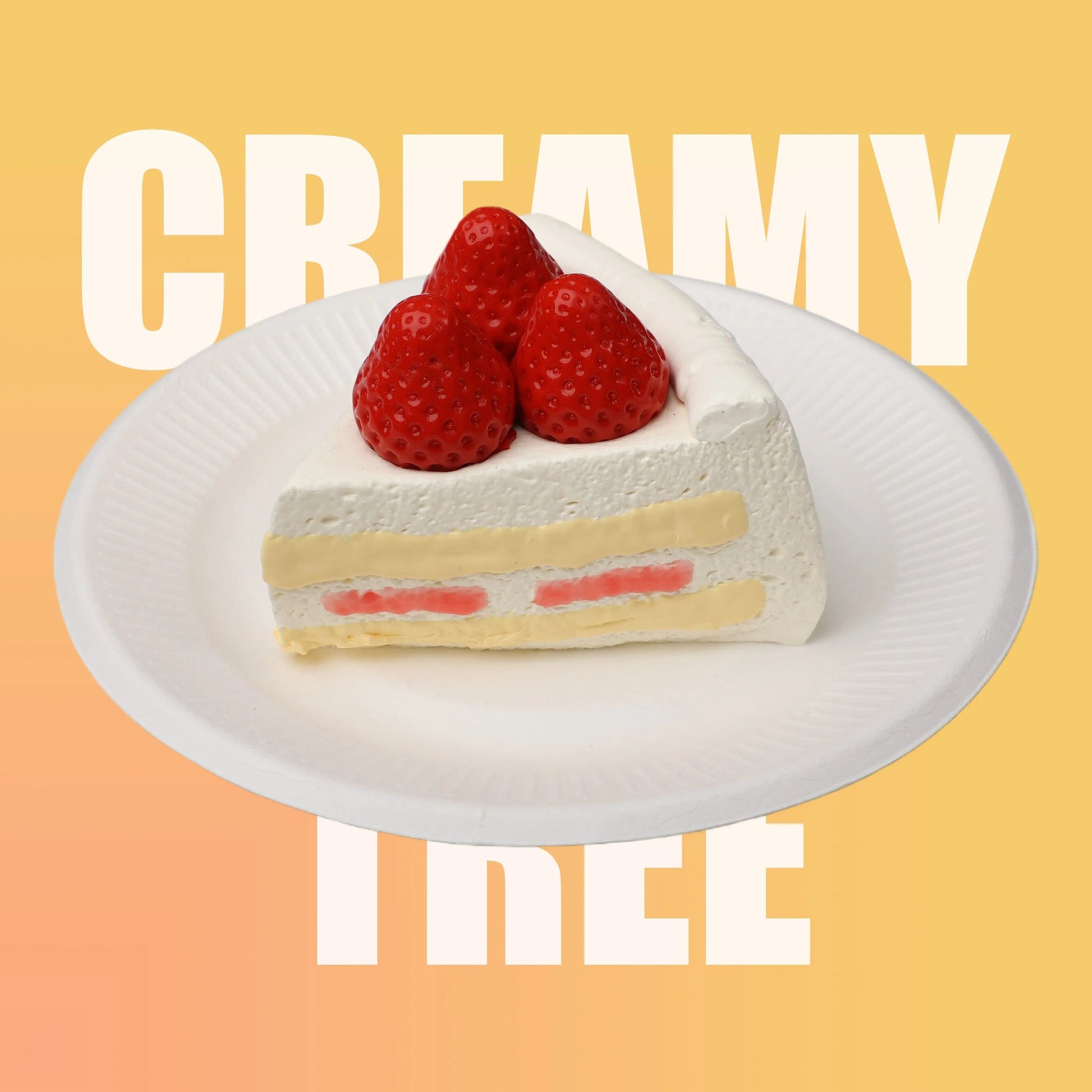 CREAMY TREE Strawberry Slice Cake Squishy Toy