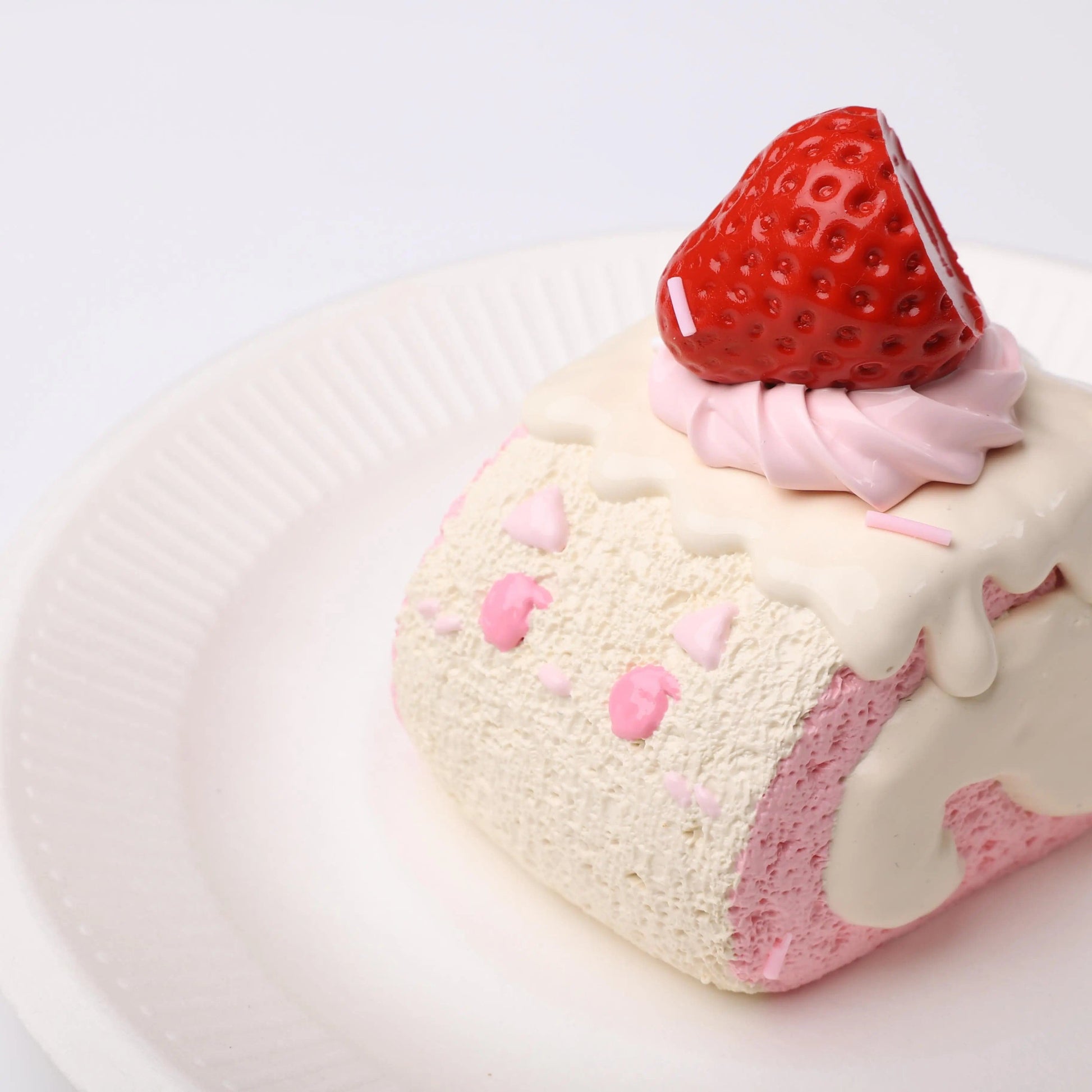 CREAMY TREE Strawberry Swiss Roll Squishy Toy