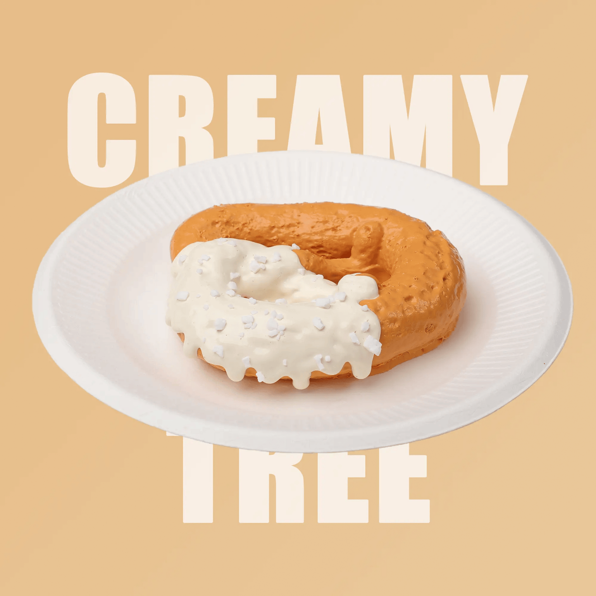 CREAMY TREE White Chocolate Pretzel Bun Squishy Toy