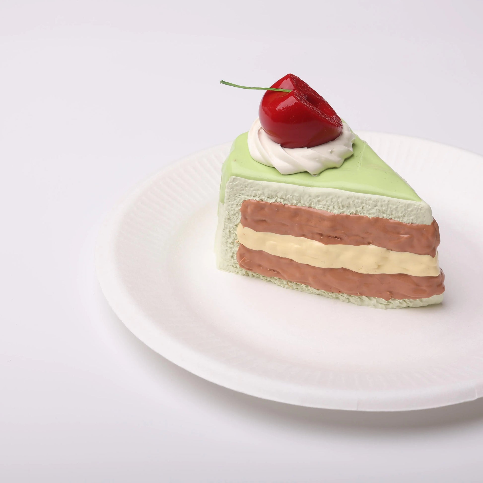 Matcha Cherry Cake Slice Squishy Toy CREAMY TREE