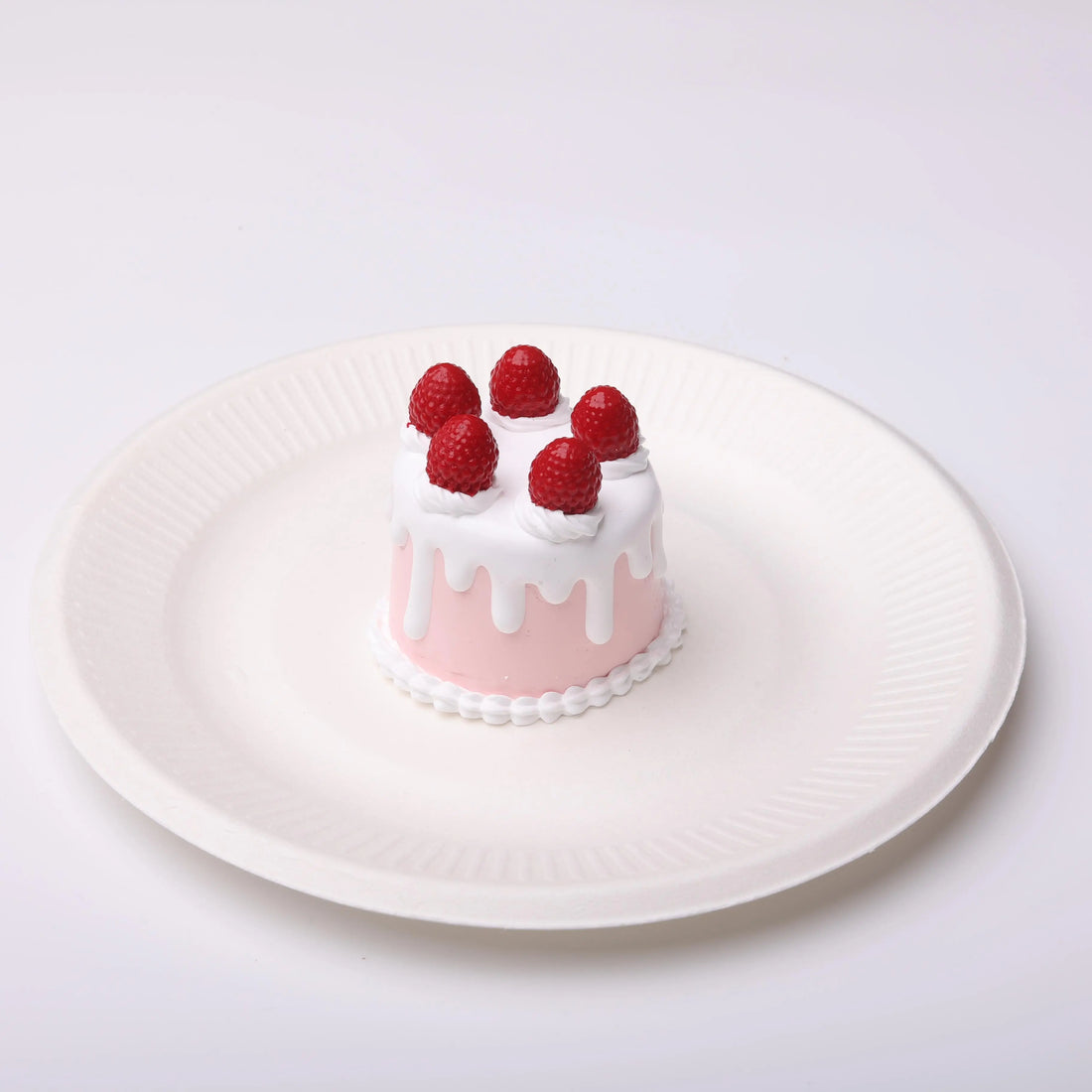 White & Pink Strawberry Mini Cake Squishy Toy CREAMY TREE